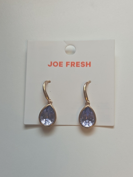 Joe Fresh Jewelry - Joe Fresh Gold-Tone Lilac Teardrop Crystal Dangle Earrings